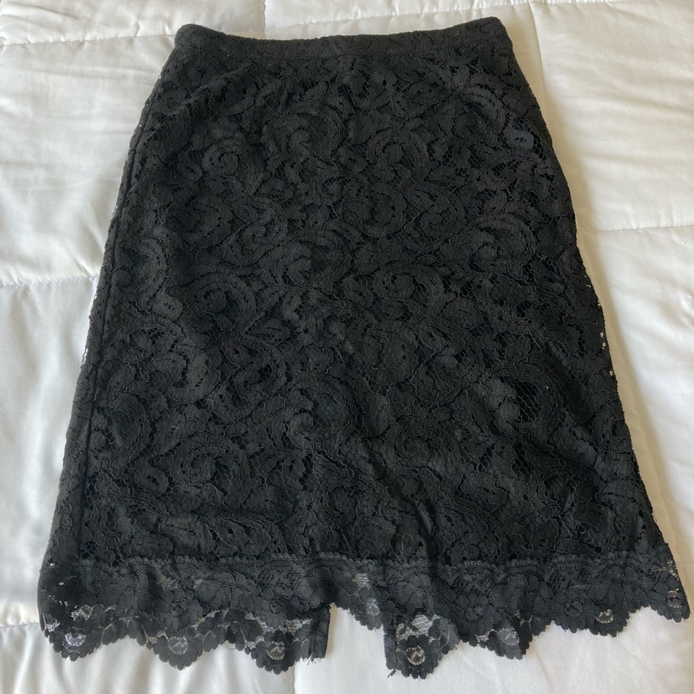 Forever 21 Black Lace Pencil Skirt